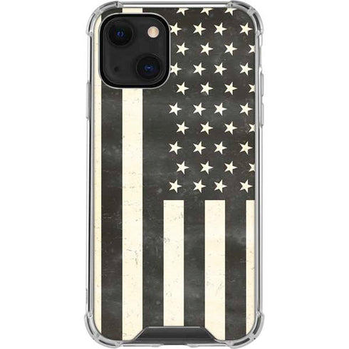 Black & White USA Flag iPhone 14 Clear Case