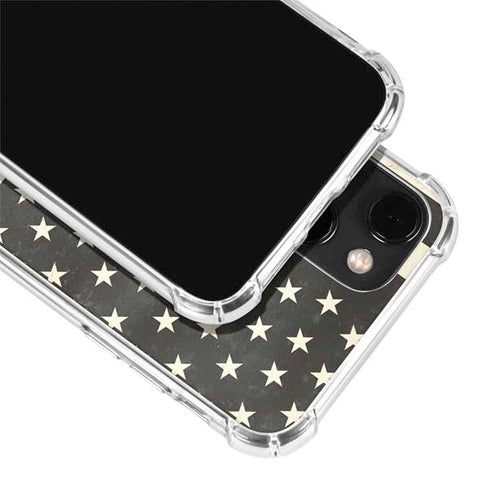Black & White USA Flag iPhone 14 Clear Case