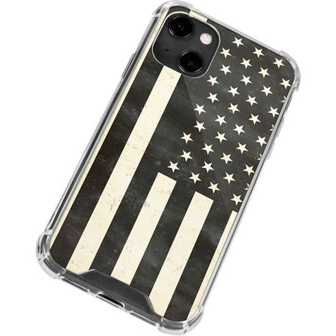 Black & White USA Flag iPhone 14 Clear Case