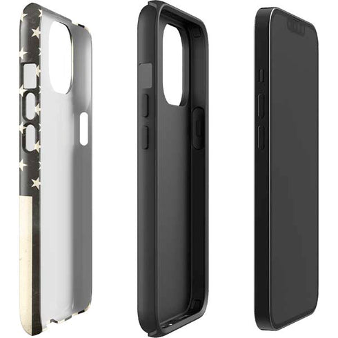 Black & White USA Flag iPhone 15 Impact Case