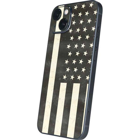 Black & White USA Flag iPhone 15 Plus Skin