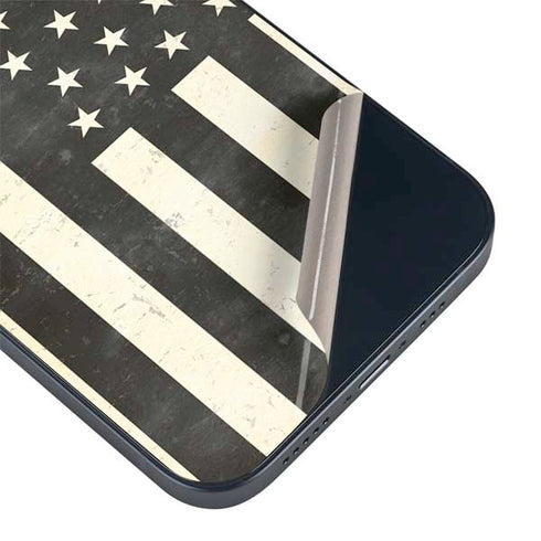 Black & White USA Flag iPhone 14 Plus Skin
