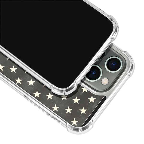 Black & White USA Flag iPhone 14 Pro Max Clear Case