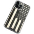 Black & White USA Flag iPhone 14 Pro Max Clear Case