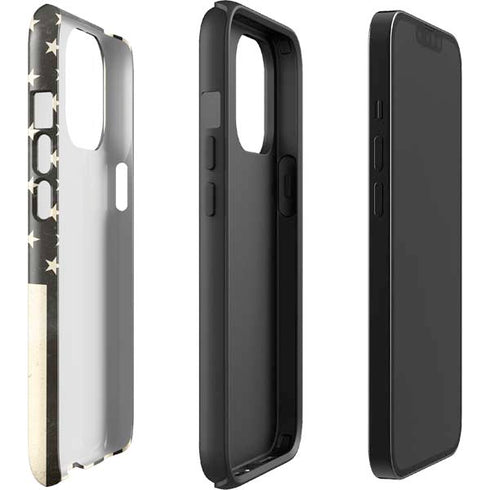 Black & White USA Flag iPhone 15 Pro Max Impact Case