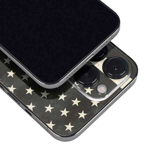 Black & White USA Flag iPhone 14 Pro Max Skin