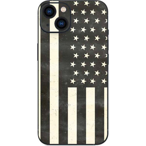 Black & White USA Flag iPhone 15 Skin