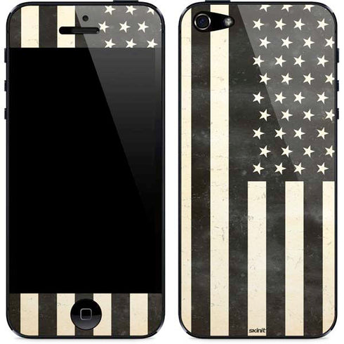 Black & White USA Flag iPhone 5/5s/5SE Skin