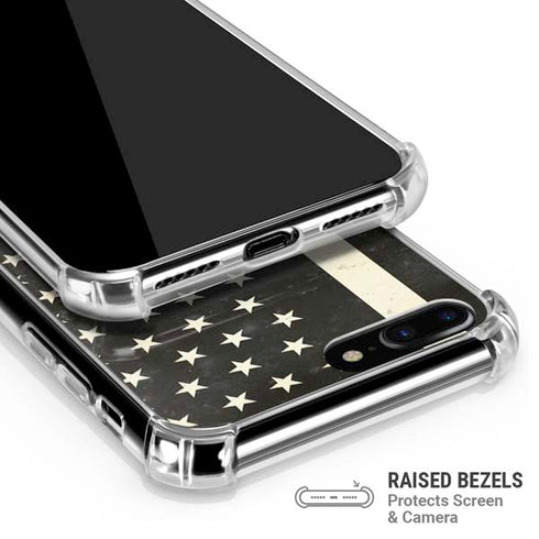 Black & White USA Flag iPhone 7/8 Plus Clear Case