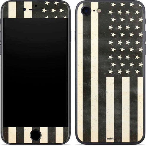Black & White USA Flag iPhone 7 Skin