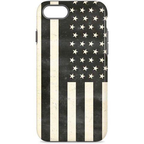 Black & White USA Flag iPhone 8 Pro Case