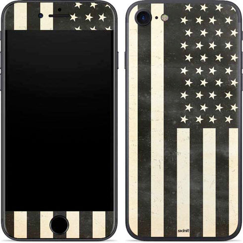 Black & White USA Flag iPhone 8 Skin