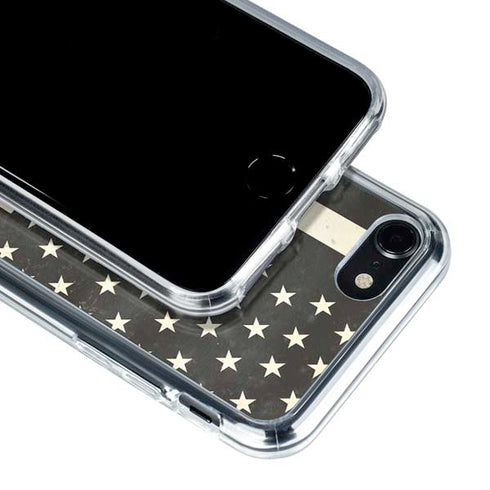 Black & White USA Flag iPhone SE (2nd & 3rd Gen) Clear Case