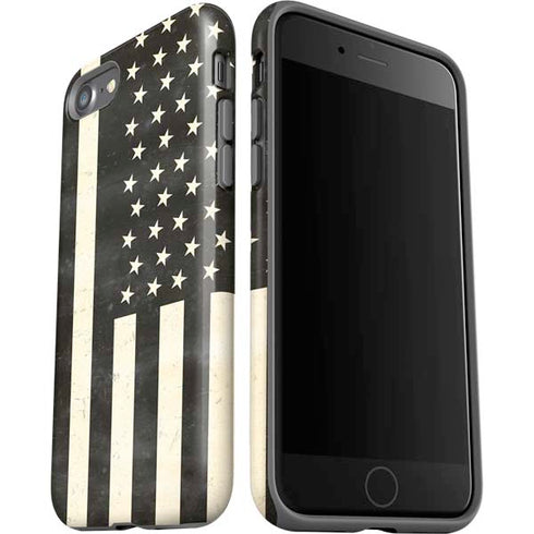 Black & White USA Flag iPhone SE (2nd & 3rd Gen) Pro Case