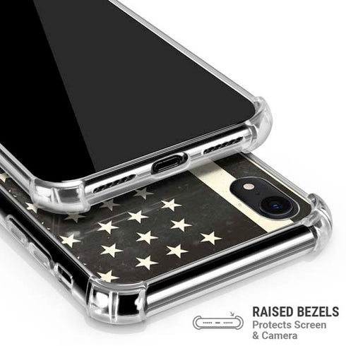 Black & White USA Flag iPhone XR Clear Case