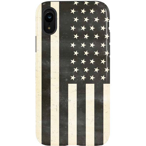 Black & White USA Flag iPhone XR Pro Case