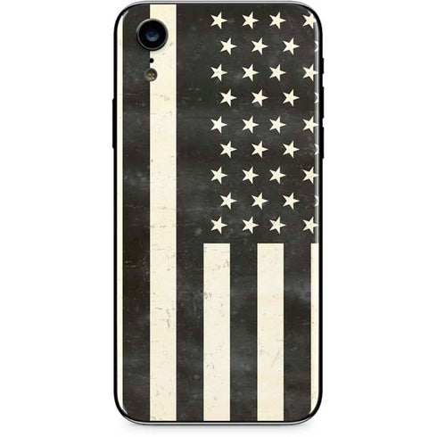 Black & White USA Flag iPhone XR Skin