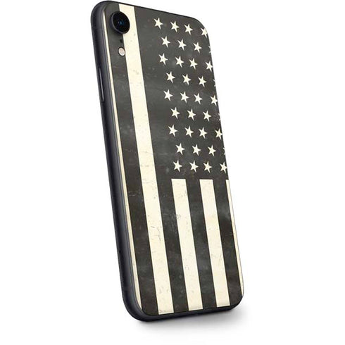 Black & White USA Flag iPhone XR Skin