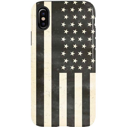 Black & White USA Flag iPhone XS Pro Case