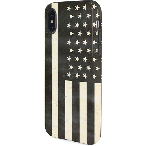 Black & White USA Flag iPhone XS Pro Case