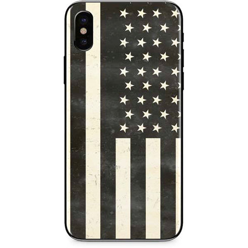 Black & White USA Flag iPhone XS Skin