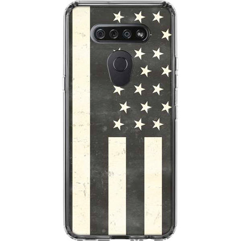 Black & White USA Flag LG K51/Q51 Clear Case