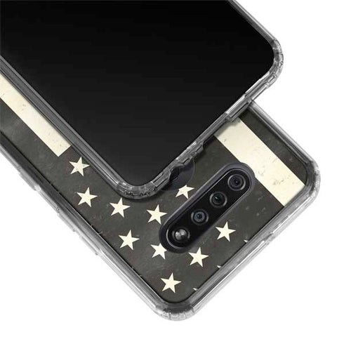 Black & White USA Flag LG K51/Q51 Clear Case