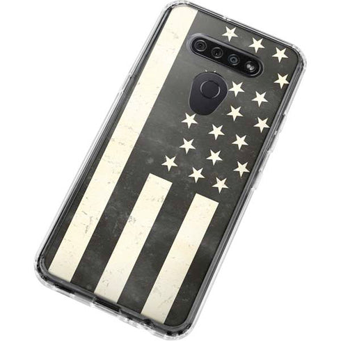 Black & White USA Flag LG K51/Q51 Clear Case