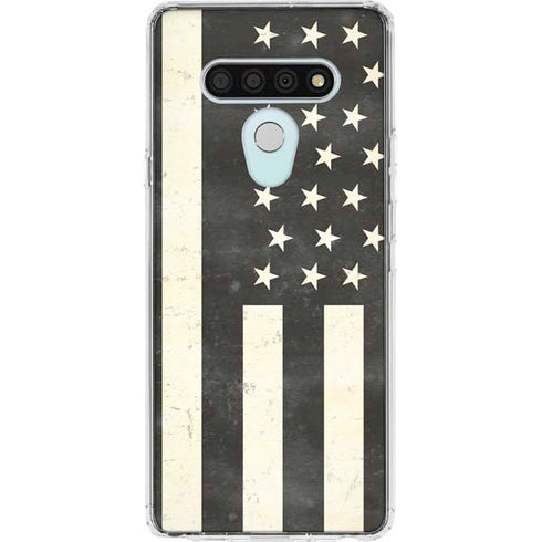 Black & White USA Flag LG Stylo 6 Clear Case