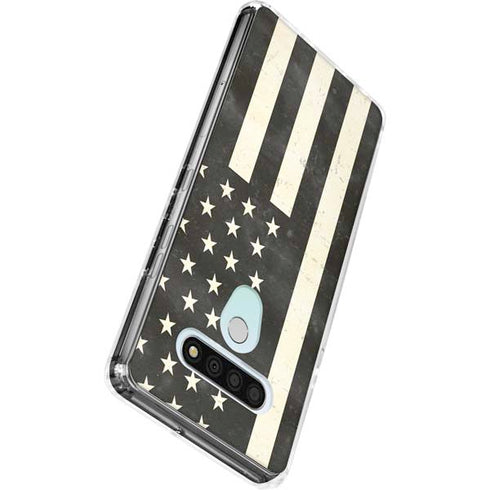 Black & White USA Flag LG Stylo 6 Clear Case