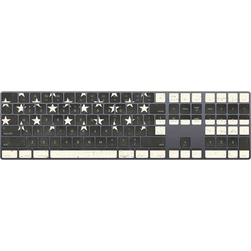 Black & White USA Flag Magic Keyboard with Numeric Keypad Skin