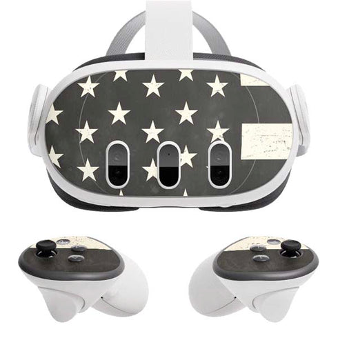 Black & White USA Flag Meta Quest 3 Skin