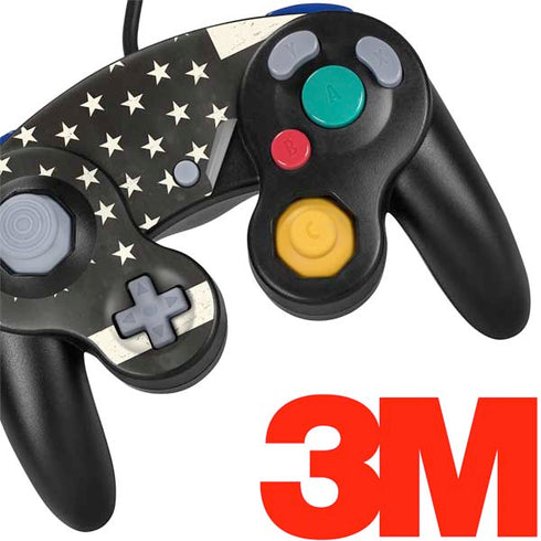 Black & White USA Flag Nintendo GameCube Controller Skin