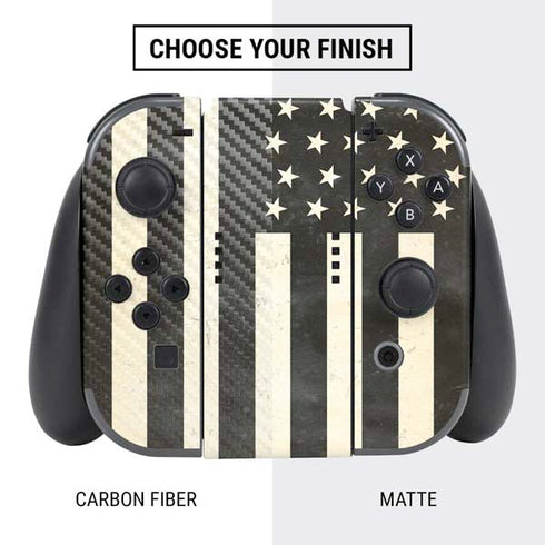 Black & White USA Flag Nintendo Switch Bundle Skin