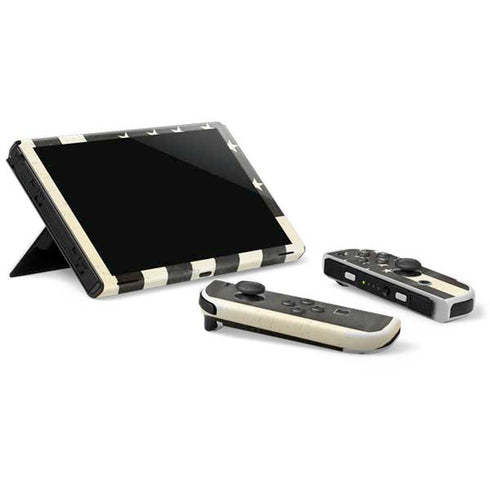 Black & White USA Flag Nintendo Switch OLED (2021) Skin