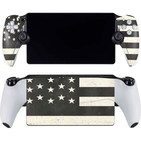 Black & White USA Flag PlayStation Portal Remote Player Skin