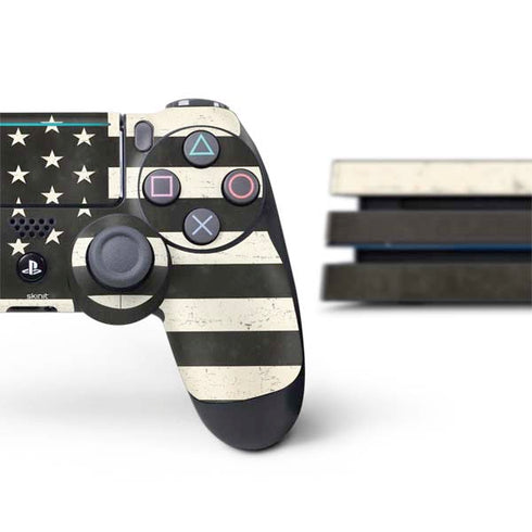 Black & White USA Flag PS4 Pro Bundle Skin