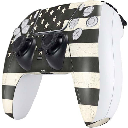 Black & White USA Flag PS5 Controller Skin