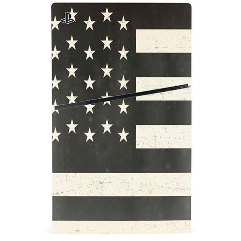 Black & White USA Flag PS5 Slim Disk Bundle Skin