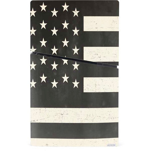 Black & White USA Flag PS5 Slim Digital Edition Bundle Skin