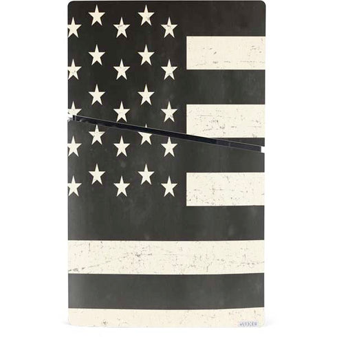 Black & White USA Flag PS5 Slim Digital Edition Console Skin