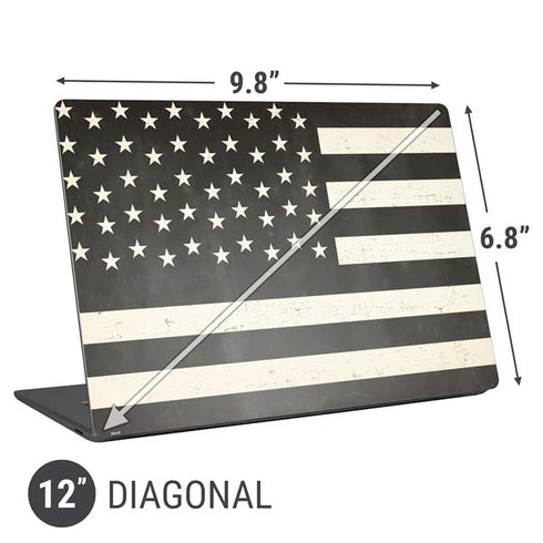 Black & White USA Flag Universal Laptop 12in (9.8 x 6.8in) Skin