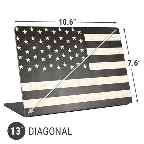 Black & White USA Flag Universal Laptop 13in (10.6 x 7.6in) Skin