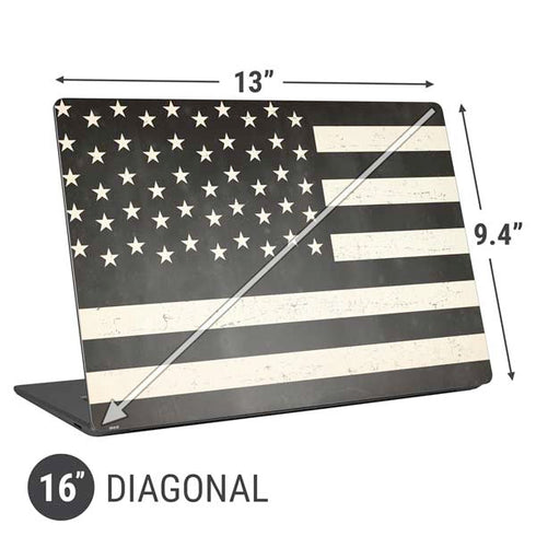 Black & White USA Flag Universal Laptop 16in (13 x 9.4in) Skin