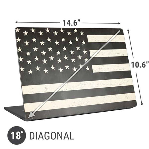 Black & White USA Flag Universal Laptop 18in (14.6 x 10.6in) Skin
