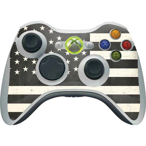 Black & White USA Flag Xbox 360 Wireless Controller Skin