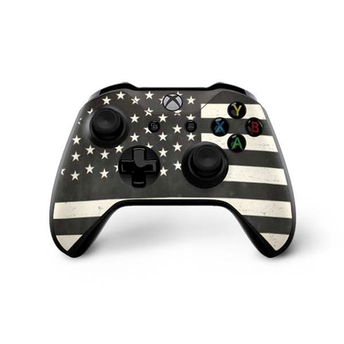 Black & White USA Flag Xbox One X Controller Skin