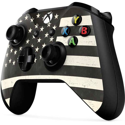 Black & White USA Flag Xbox One X Controller Skin