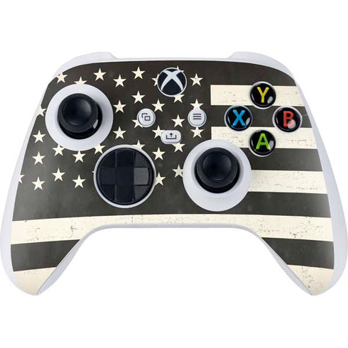 Black & White USA Flag Xbox Series S Controller Skin
