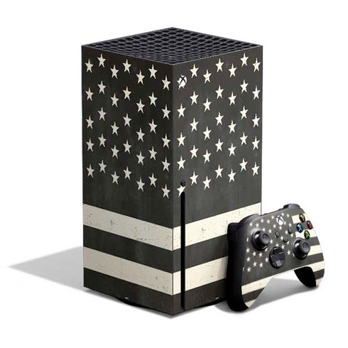 Black & White USA Flag Xbox Series X Bundle Skin